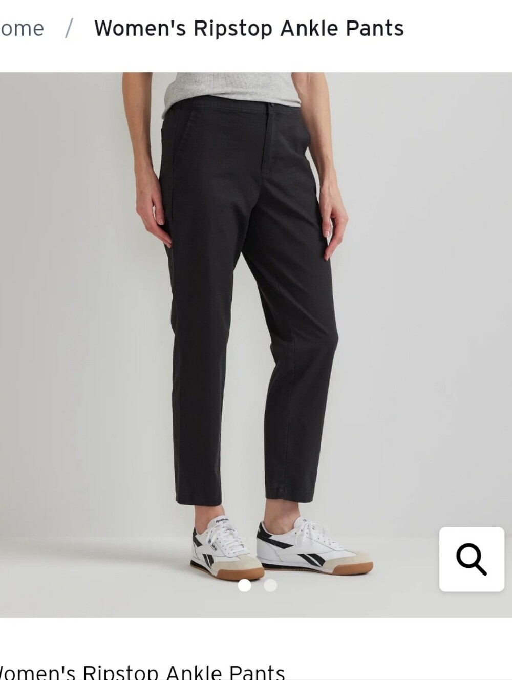 Eddie Bauer Women's Black Ankle Cropped Ripstop Jeans